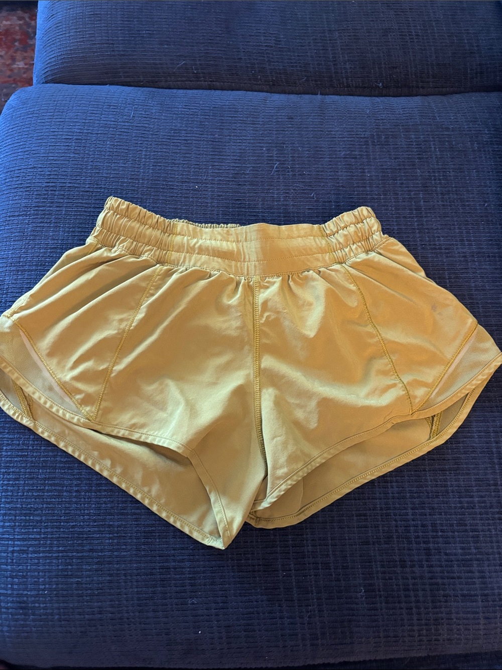 lululemon Mustard Yellow Running Shorts size 4